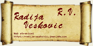 Radija Vesković vizit kartica